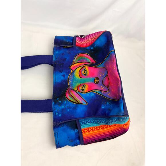 Laurel Burch Woof Dog Medium Tote Bright Furry Friend Travel Bag - Picture 13 of 16